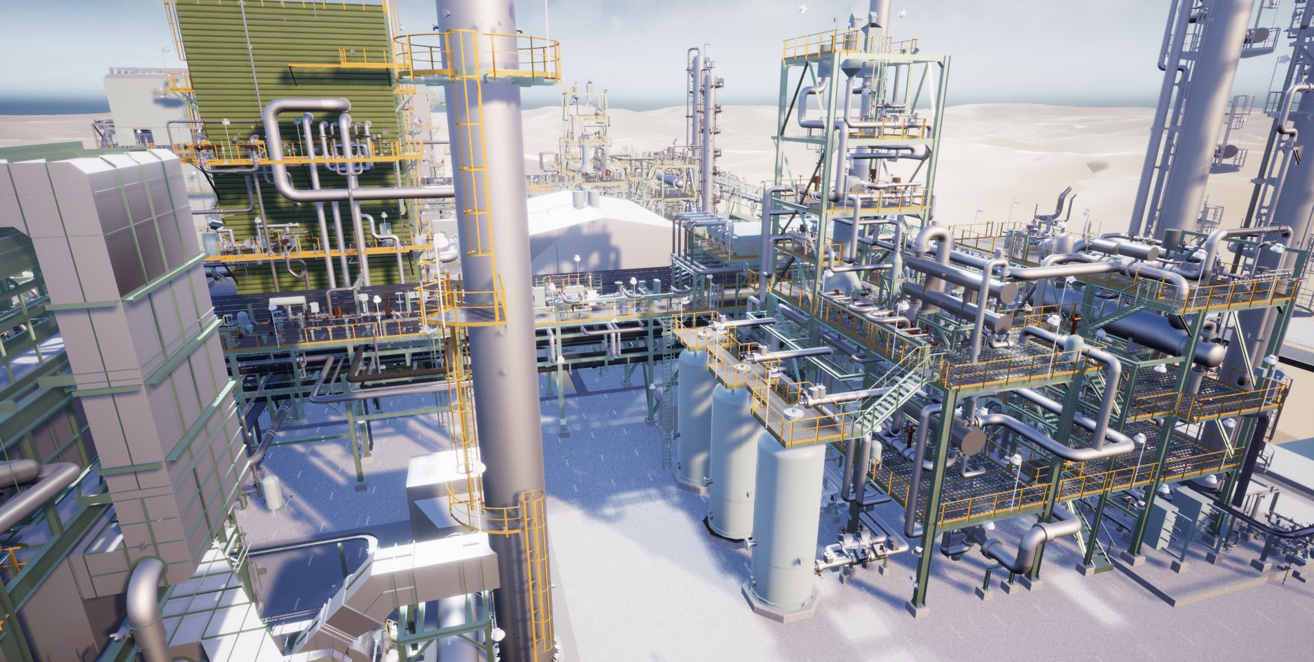 exact VR replica of an industrial plant