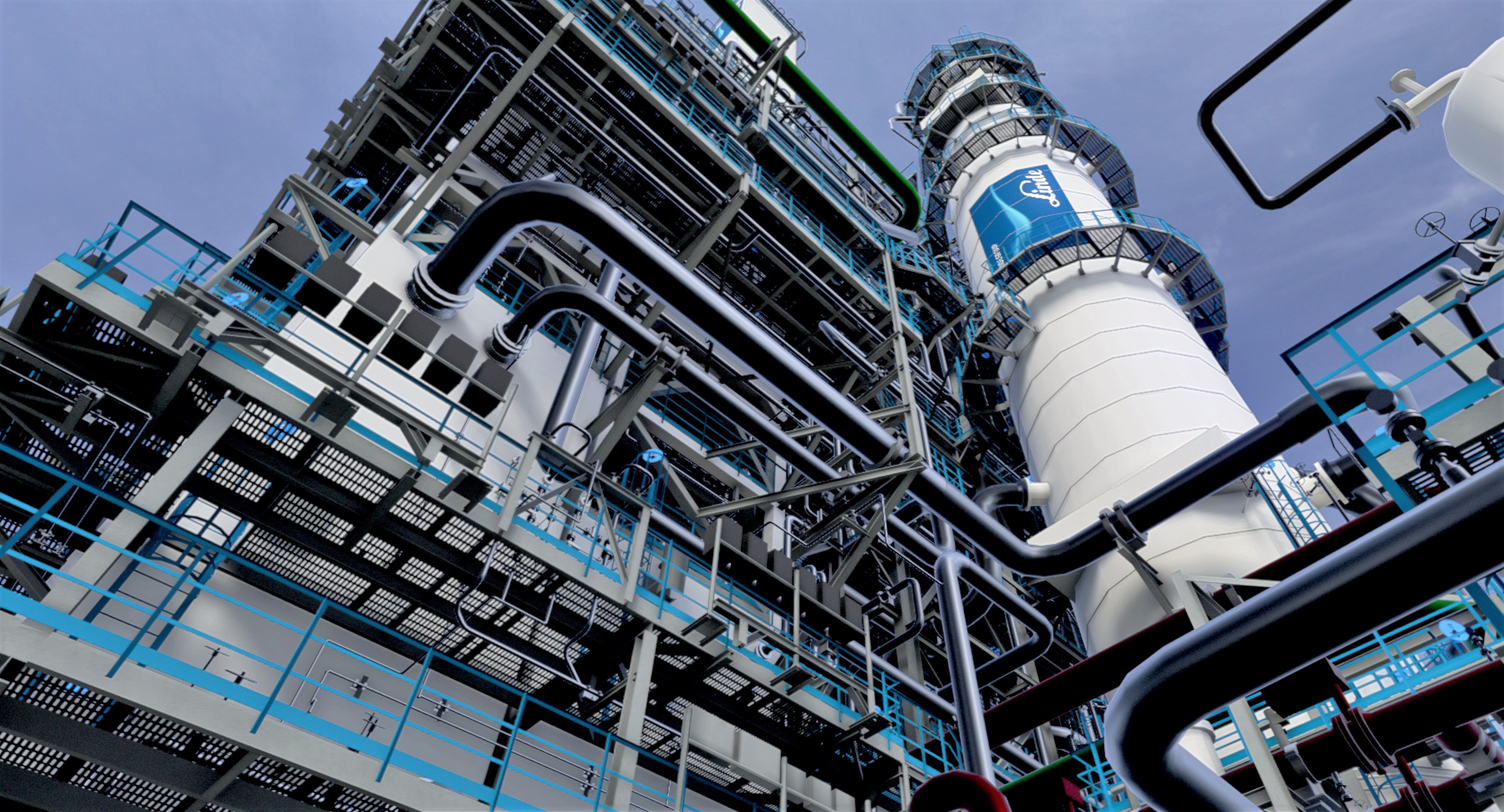industrial plant recreated in Linde Virtual Academy industrial operator training
